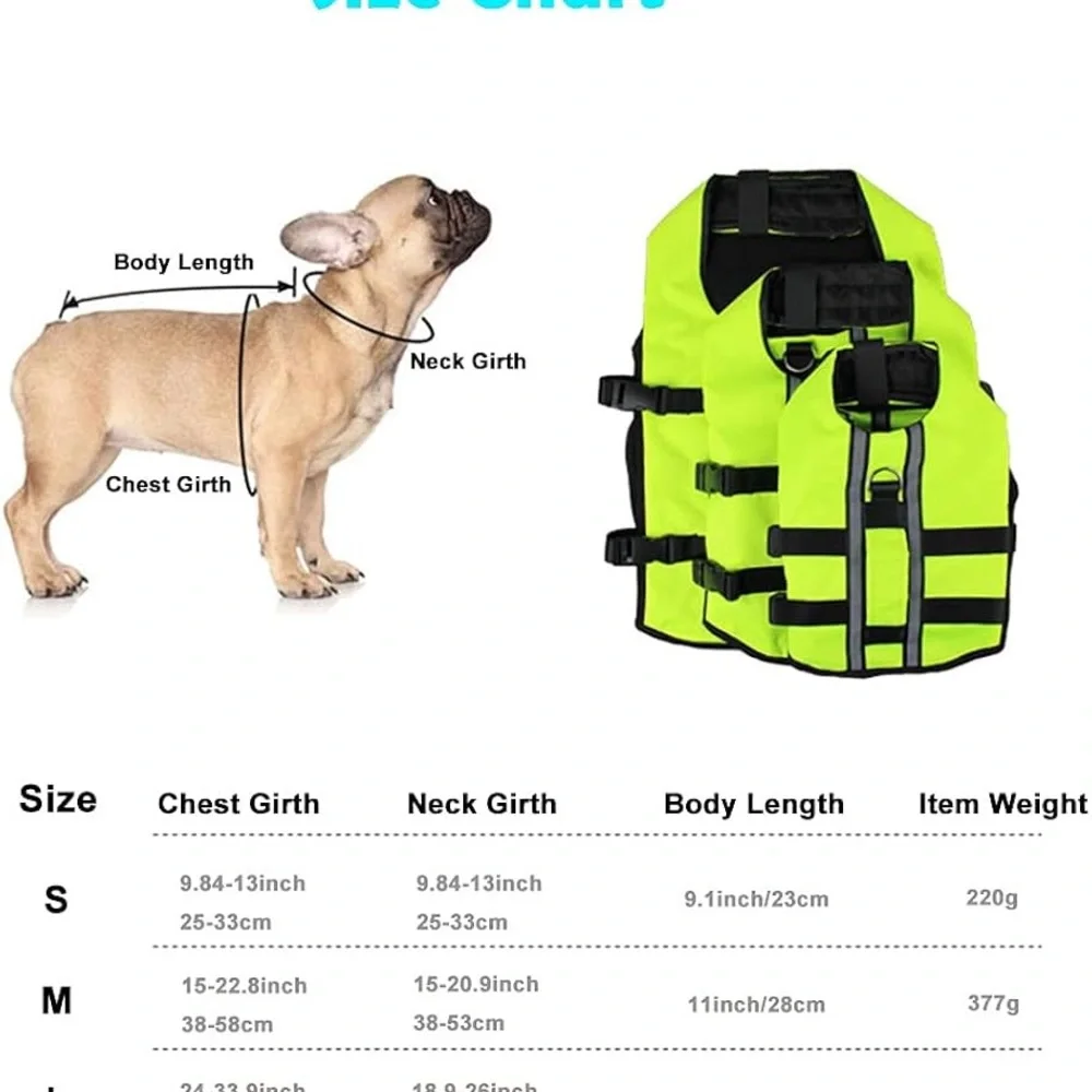 Yellow Dog Life Jacket Adjustable Reflective Inflatable Safety Vest Medium NWOT